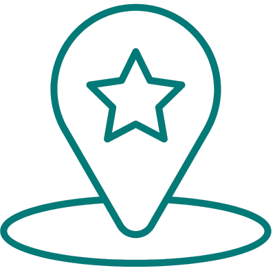 A green icon symbol to represent MediStays Care Navigator Career Progression as account manager for sprecialised properties and representing at events expos and conferences.